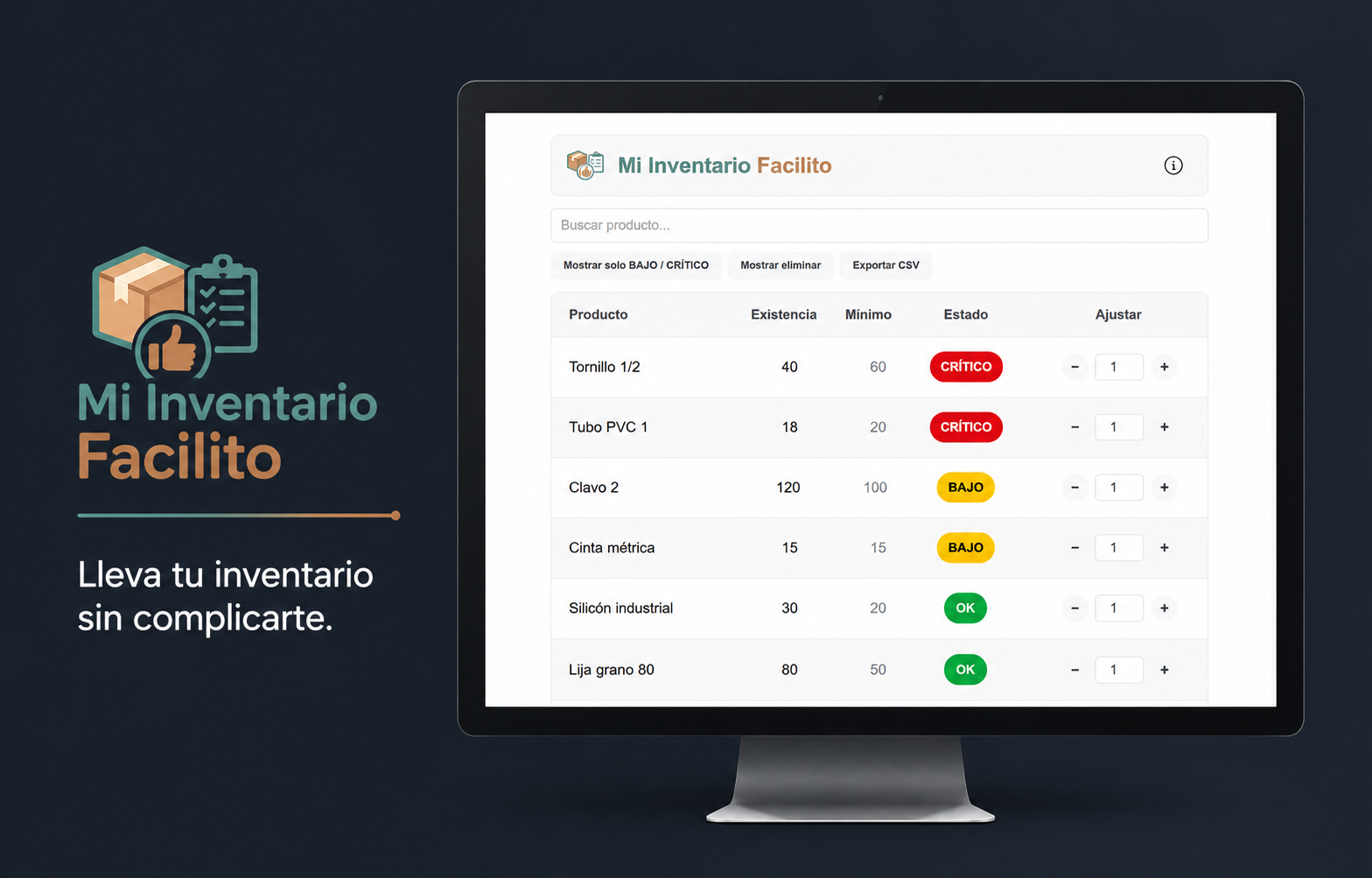 Vista previa de Mi Inventario Facilito
